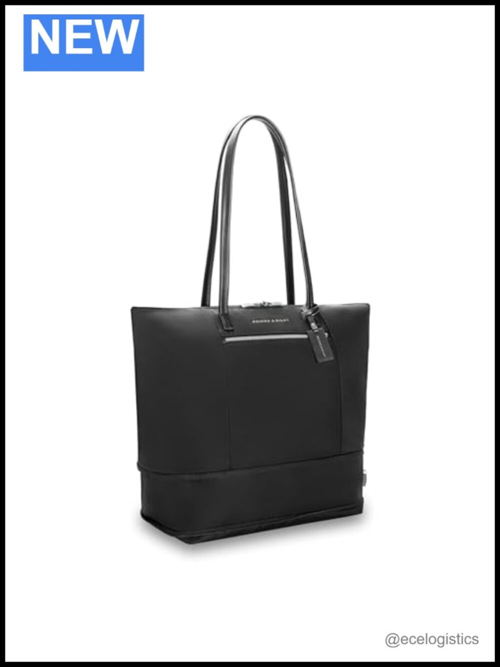 Expandable Travel Tote with Leather Handles and Laptop Sleeve